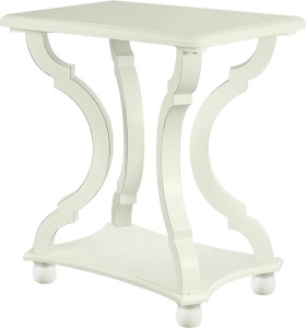 FInecasa White Side Table, Accent Table, White End Table with Shelf, White Nightstandds, Carved Legs Wooden Side Tables, Side Tables Living Room, 22 x 15 x 23.8Inches 