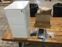 3 Drawer Metal Filing Cabinet w/ Wheels