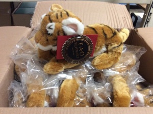 Case of (8) FAO Schwarz Plush Tiger Cubs, 12" - Appears New