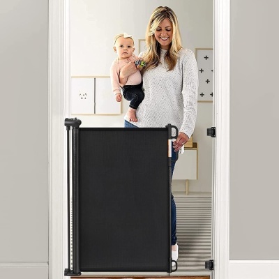 Retractable Baby Gate, 33" Tall, Extends up to 55" Wide