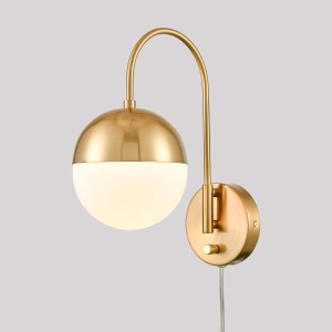 Modern Gold Plug in Wall Light