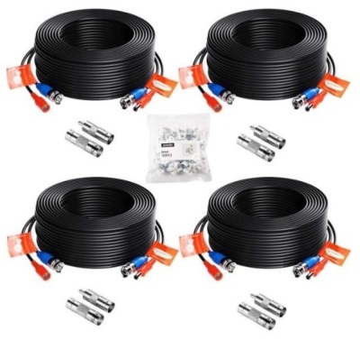 Case of (8) ZOSI 100' Security Camera Cables BNC Cord Video Power Cable, 4 Pack - Appears New 