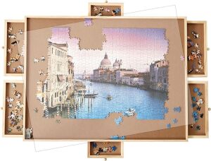 Popskarry 1500 Pc Jigsaw Puzzle Board with 6 Drawers 