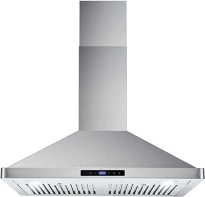 Cosmo 63175S 30 Inch 380 CFM Wall Mount Kitchen Range Hood with Soft Touch Digital Push Control and Energy Efficient LED Lighting, Stainless Steel - Appears New 