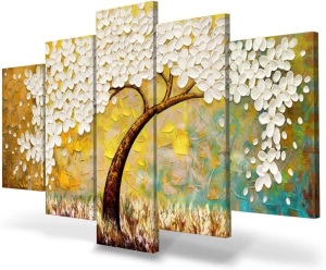 5pc 3D Textured Large Canvas Wall Art