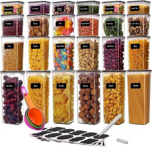 WeeProp Airtight Plastic Food Storage Containers, 24 Pack 