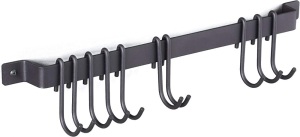 Wallniture Gourmet Kitchen Rail with 10 Hooks, 17"