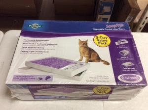 PetSafe ScoopFree Self-Cleaning Cat Litter Box Tray Refills, Lavender Non-Clumping Crystal Cat Litter, 3-Pack - New