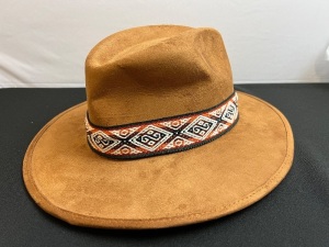 Suede Hat for Men & Women with Wide Brim, Sz M