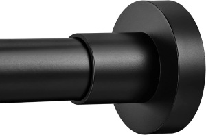 Tension Shower Curtain Rod, Never Rust, No Drill, Non-Slip, 43-73 inches, Stainless Steel, Matte Black