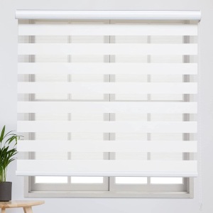 Tonature Zebra Blinds, Light Filtering, 35" W x 72" H, White