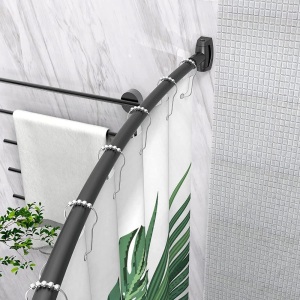 Bonpally Curved Shower Curtain Rod 43-72 Inches Adjustable