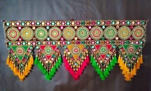 REPTUM DECOR Traditional Multi Zula Pearl Plastic Beads Handmade Hanging/Bandarwal/Toran, 53"x18"