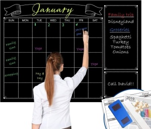 Dry Erase Black Laminated Jumbo Wall Calendar, 38x50