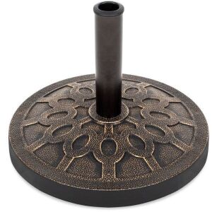 18in Round Patio Umbrella Base Stand w/ Rustic Finish 