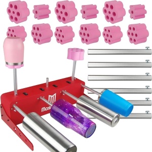 MasBros Quadruple Cup Turner Tumbler Spinner with Metal Bearings Drying Racks and Pink Foams of 4 Sizes