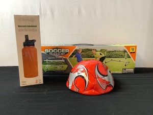 Bundle of Soccer Ball, Training Net, and Insulated Sports Bottle