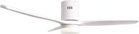 RUXUHSNDQ 52 Inch Flush Mount White Farmhouse Ceiling Fan with LED Light and Remote Control