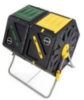 Miracle Gro DC140 70 Liter/18.5 Gallon Dual Chamber Outdoor Compost Tumbler Mixer with Aerator Holes