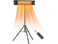 Luwior 1500W Electric Infrared Heater with Remote, 3 Modes, 24H Timer Auto Shut Off