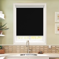 Pull Down Blackout Shades,&nbsp;23x72, Black