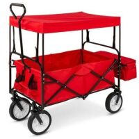 Utility Wagon Cart w/ Folding Design, 2 Cup Holders, Removable Canopy&nbsp;