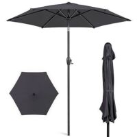 Outdoor Market Patio Umbrella w/ Push Button Tilt, Crank Lift - 7.5ft&nbsp;