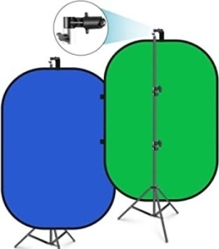 Neewer 5'x7' Chromakey Blue-Green Collapsible Backdrop with Support Stand Kit - Appears New&nbsp;