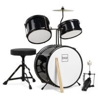 Kids Beginner 3-Piece Drum, Musical Instrument Set w/ Sticks, Stool, Pedal&nbsp;