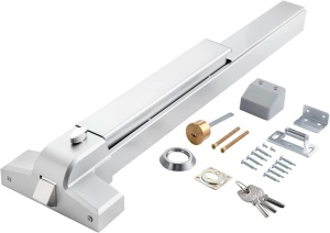Emergency Push Exit Bar Handle, 65cm/ 25.59’’ Stainless Steel for Metal or Wood Door (Silver)
