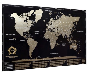 Large Detailed Scratch Off World Map Poster