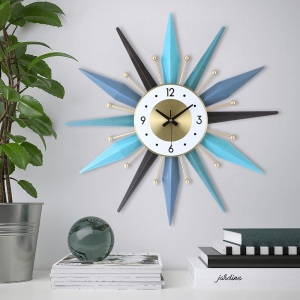 Metal Mid Century Wall Clock 23 Inch