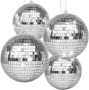 4 Pack Large Disco Ball Ornaments (6 Inch, 4 Inch)
