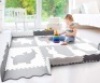 Wee Giggles Large Baby Play Mat with Fence, 5&prime; x 7&prime;, Grey/White - Appears New&nbsp;&nbsp;
