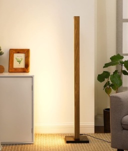 EDISHINE Modern Wood Corner Floor Lamp