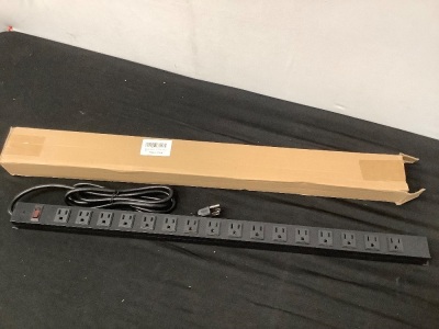 Metal Wall Mount Power Strip 125V 1875W (16 Outlet)