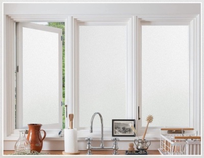 Rabbitgoo Window Privacy Film, Static Cling, Heat Control, Non-Adhesive (Matte White, 35.4 x 78.7 inches)