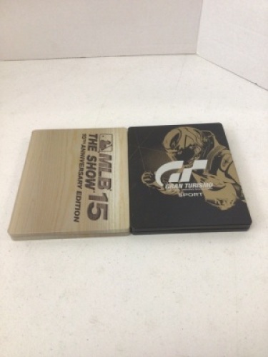 Lot of 2 PS4 Steelbook Games, MLB The Show 15, and Grand Turismo Sport, Appears New
