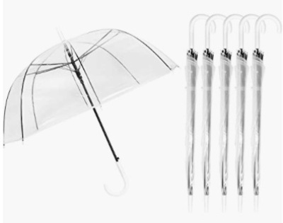 6 Pcs 46 Inch Clear Bubble Umbrellas