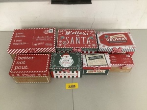 Set of 7 Decorative Christmas Boxes 