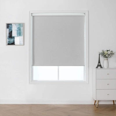ChrisDowa 100% Blackout Roller Shade, Light grey, 50" W x 72" H