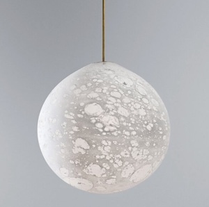 16" Hand Blown Glass Moon Pendant Light, Globe Only