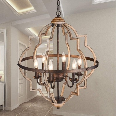 TZOE Orb 6-Light Rustic Chandelier