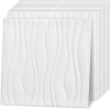 10pk Large 3D Peel and Stick Wave Wall Panels