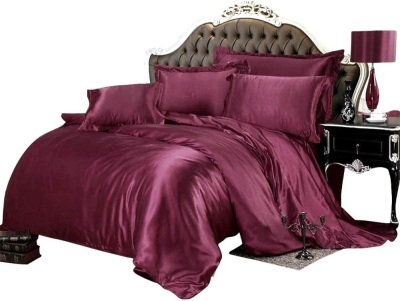 Opulence 5 Pc Silk Bedding Set- One Flat Sheet, One Fitted Sheet, Two Pillowcases & One 1 Duvet Cover, Twin XL