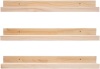 Set of 3 - 24" Natural Wood Floating Shelves