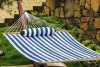 Quilted Fabric Hammock with Pillow, Hardwood Spreader Bars, Heavy Duty 450-Pound Weight Capacity