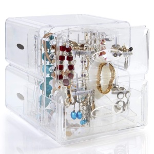 SEE ME CAMEO Clear Extra Large Jewelry Organizer Box - Appears New 