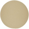 Texturized Solid Cream Poly 6 ft. x 6 ft. Round Braided Area Rug - Appears New