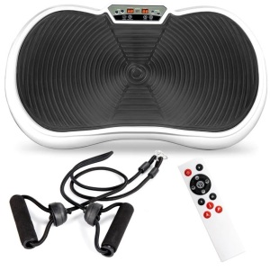 Vibration Plate Exercise Machine Full Body Fitness Platform w/ Bands 